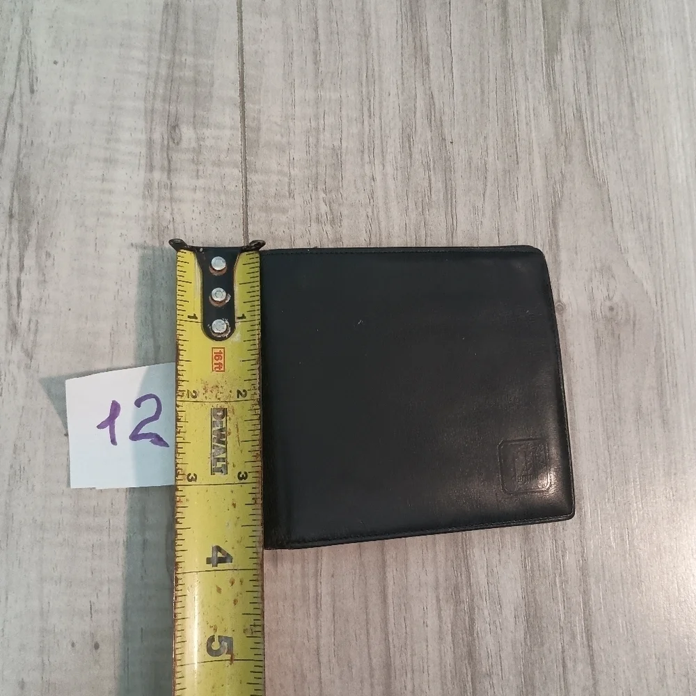 Dunhill Card Case / wallet Leather Black Solid Color